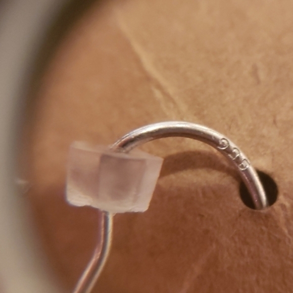 Sterling silver dangle drop circles chain 925 - Picture 4 of 6